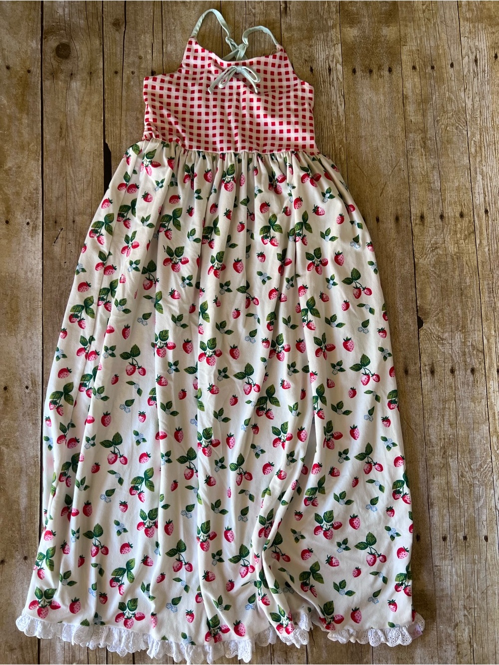 SweetHoney Strawberry and Gingham Nightgown